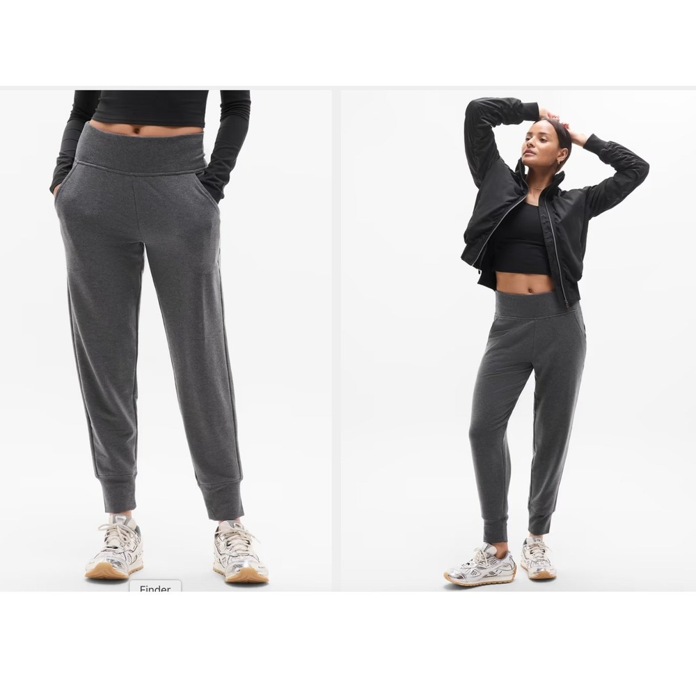 Athleta Coaster Luxe High Rise Jogger Charcoal Grey Heather Petite Medium